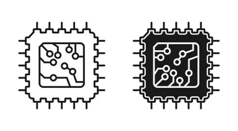 Chip icon. Chip of an electronic device. Stock Illustration