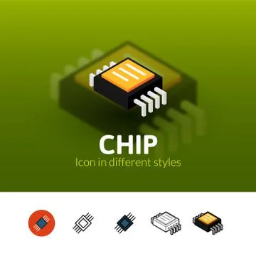 Chip icon in different style Stock Illustration