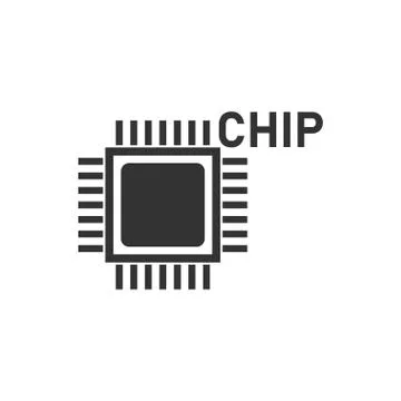 Chip icon flat Stock Illustration