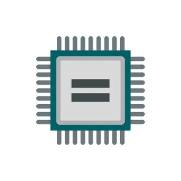 Chip icon, flat style Stockillustratie