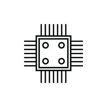 Chip icon flat vector illustration. 스톡 일러스트
