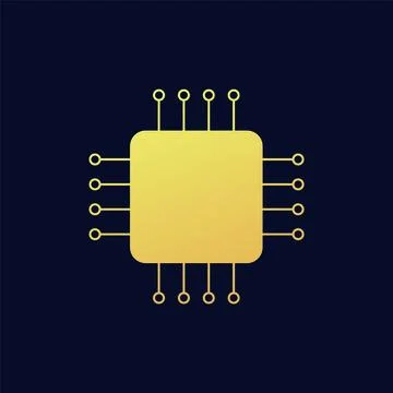 Chip icon flat vector illustration. 스톡 일러스트