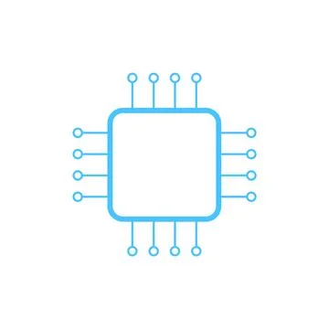 Chip icon flat vector illustration. 스톡 일러스트