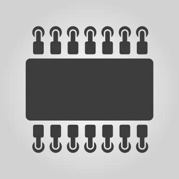 The chip icon. Hardware and processor, technology symbol. Flat Illustrazione stock