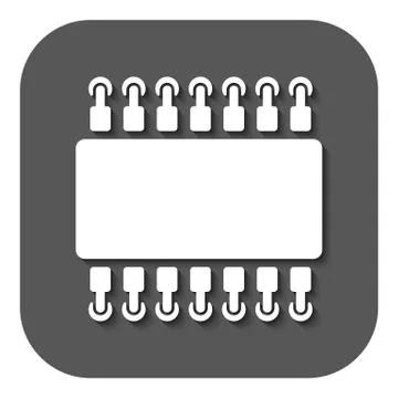 The chip icon. Hardware and processor, technology symbol. Flat Stock Illustration