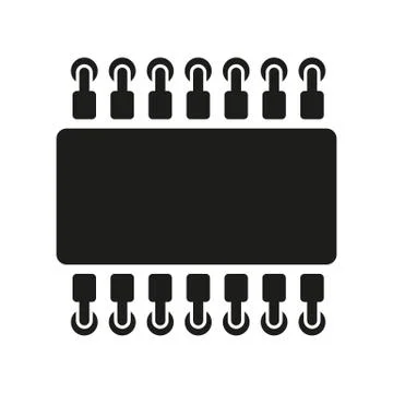 The chip icon. Hardware and processor, technology symbol. Flat Stockillustratie