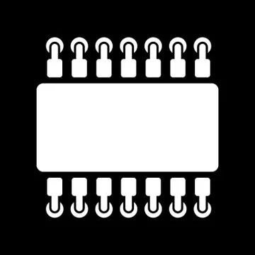 The chip icon. Hardware and processor, technology symbol. Flat Stock Illustration