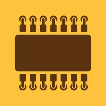 The chip icon. Hardware and processor, technology symbol. Flat 스톡 일러스트