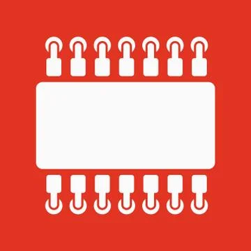 The chip icon. Hardware and processor, technology symbol. Flat Stockillustratie