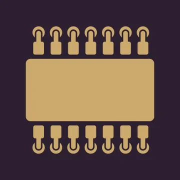 The chip icon. Hardware and processor, technology symbol. Flat Stockillustratie
