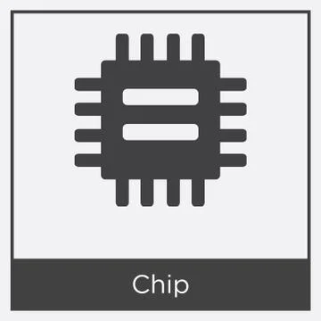 Chip icon isolated on white background Free Stock Illustration