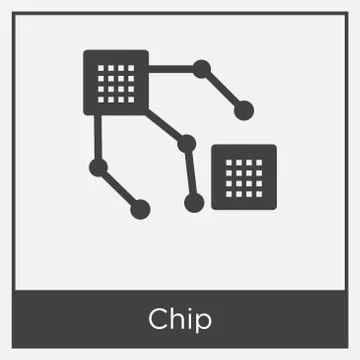 Chip icon isolated on white background Free Stock Illustration