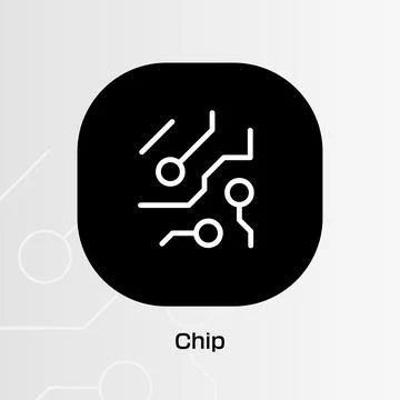Chip icon on rounded background. App icon. Ilustración de archivo