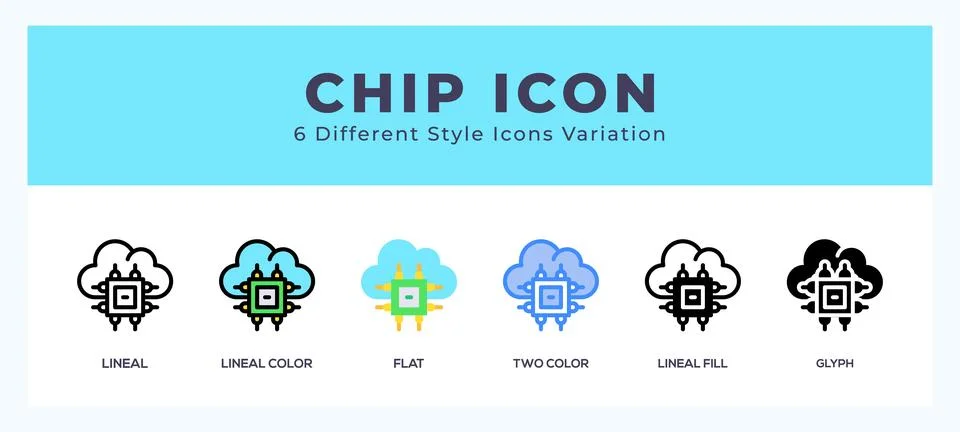Chip icon set. Design elements for logo 스톡 일러스트