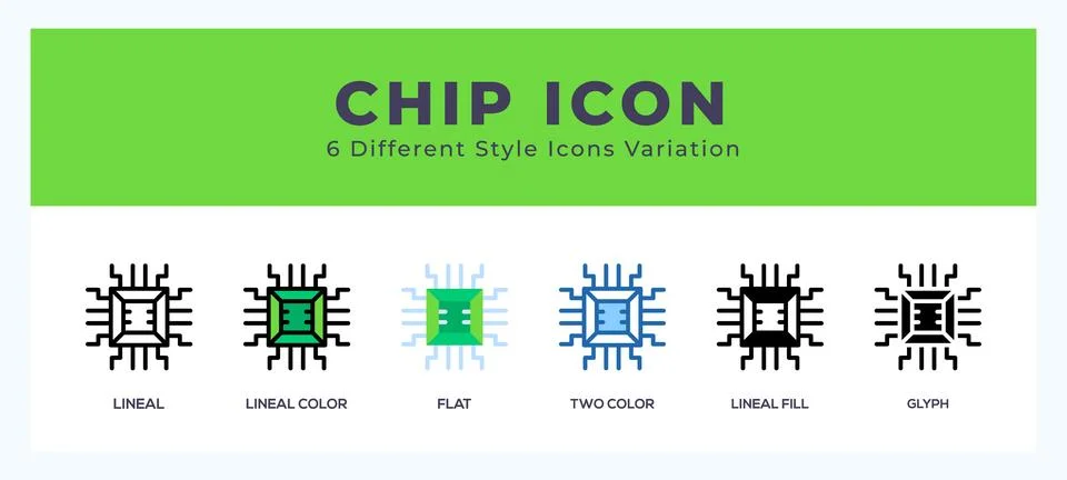 Chip icon set. Design elements for logo 스톡 일러스트
