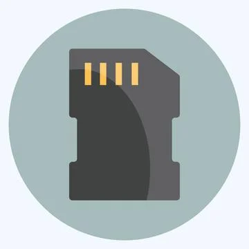 Chip Icon in trendy flat style isolated on soft blue background Stock Illustration