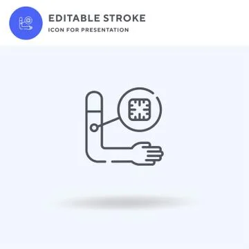 Chip icon vector, filled flat sign, solid pictogram isolated on white, logo i Illustrazione stock