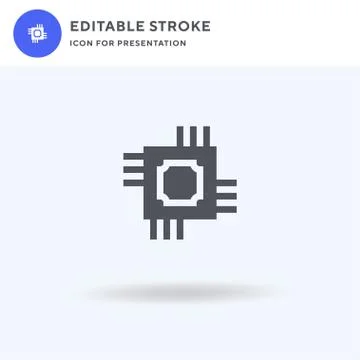 Chip icon vector, filled flat sign, solid pictogram isolated on white, logo Stock Illustration