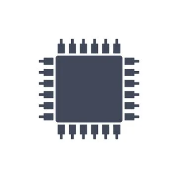 Chip Icon Vector flat design style Stock Illustration