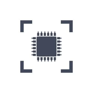 Chip Icon Vector flat design style Stock Illustration