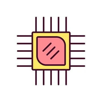 Chip Icon Vector Illustration. Chip Lineal Color Icon Stock Illustration