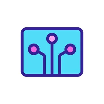 Chip icon vector. Isolated contour symbol illustration Stock Illustration
