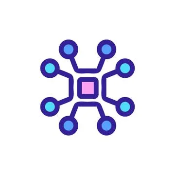 Chip icon vector. Isolated contour symbol illustration Stock Illustration
