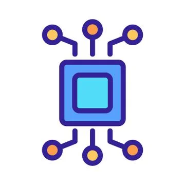 Chip icon vector. Isolated contour symbol illustration Stock Illustration