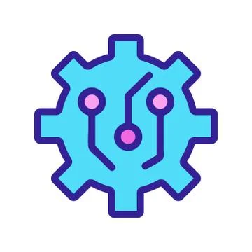 Chip icon vector. Isolated contour symbol illustration Stockillustratie