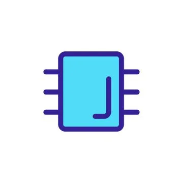 Chip icon vector. Isolated contour symbol illustration Stock Illustration