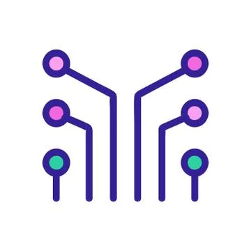 Chip icon vector. Isolated contour symbol illustration Stock Illustration