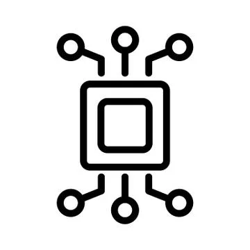 Chip icon vector. Isolated contour symbol illustration Illustrazione stock