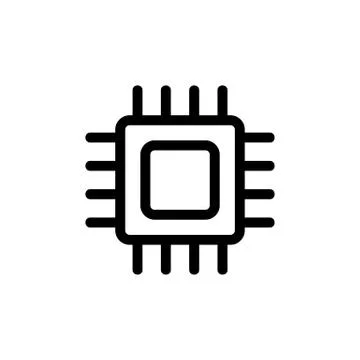 Chip icon vector. Isolated contour symbol illustration Illustrazione stock