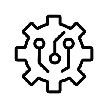 Chip icon vector. Isolated contour symbol illustration Illustrazione stock