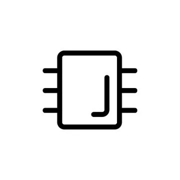 Chip icon vector. Isolated contour symbol illustration Stock Illustration