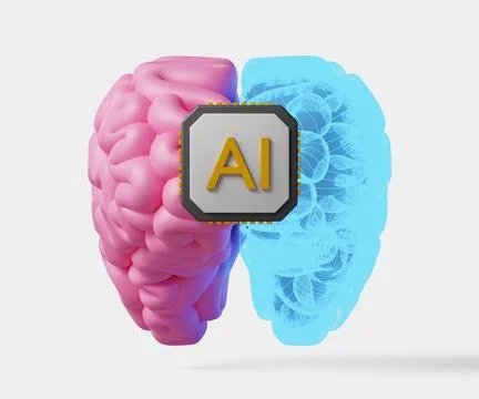 Chip inserted into brain 3d icon. Neuralink surgical implant イラスト素材