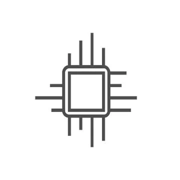 Chip isolated minimal icon. processor line vector icon for websites and mobil Stock Illustration
