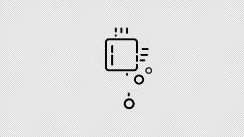 Chip line icon on the Alpha Channel Stock Footage 138119568