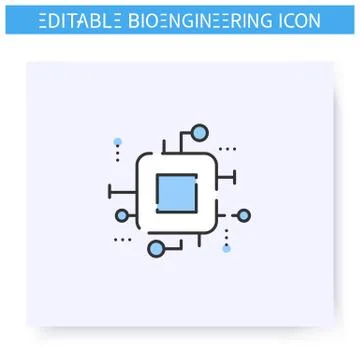 Chip line icon. Editable illustration Stock Illustration