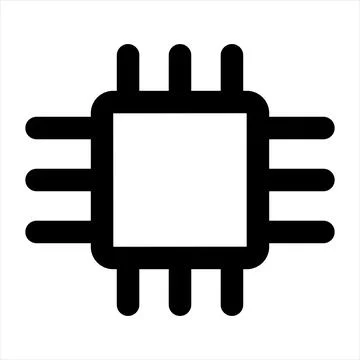 Chip line icon vector illustration isolated on white background Stock Illustration