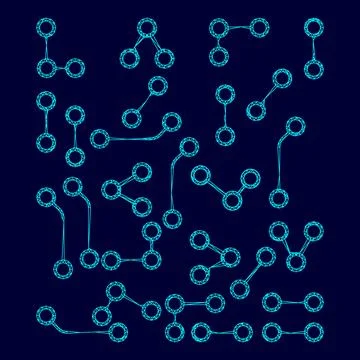 Chip low poly triangulation triangulated polygonal electric cyan blue vibrant Stock Illustration