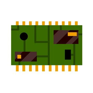 Chip. Modern technology. Flat illustration. Computer accessories. Stock-Illustration