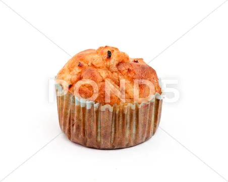 Chip muffins isolated on white, selective focus Stock Photos