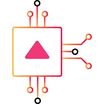 Chip outline icon vector microchip cpu processor 스톡 일러스트