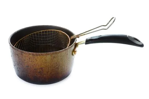 Chip pan on white Stock Photos