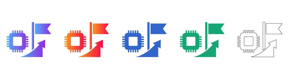 Chip Performance Growth Markers 스톡 일러스트