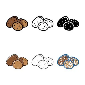 Chip potato vegetable color pack icon vector Stock Illustration