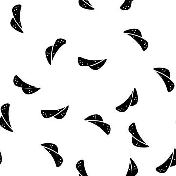 Chip potato vegetable glyph seamless pattern Stock Illustration
