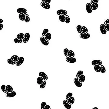 Chip potato vegetable glyph seamless pattern Stock Illustration