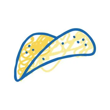 Chip potato vegetable icon doodle illustration Illustrazione stock